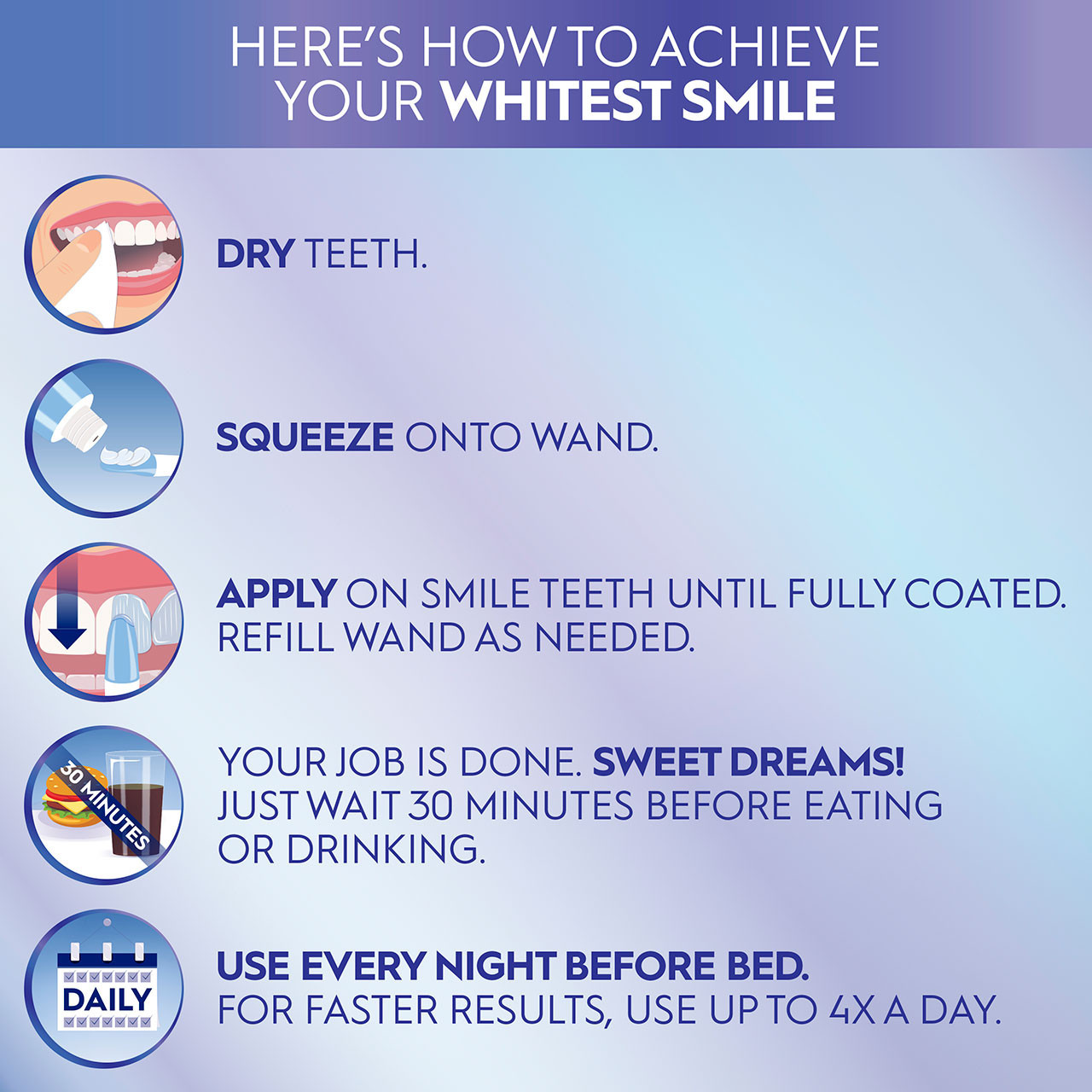 Oral-B 3DWhite Daily Whitening Serum Overnight Freshness Accessories Blue | AU_OB39674