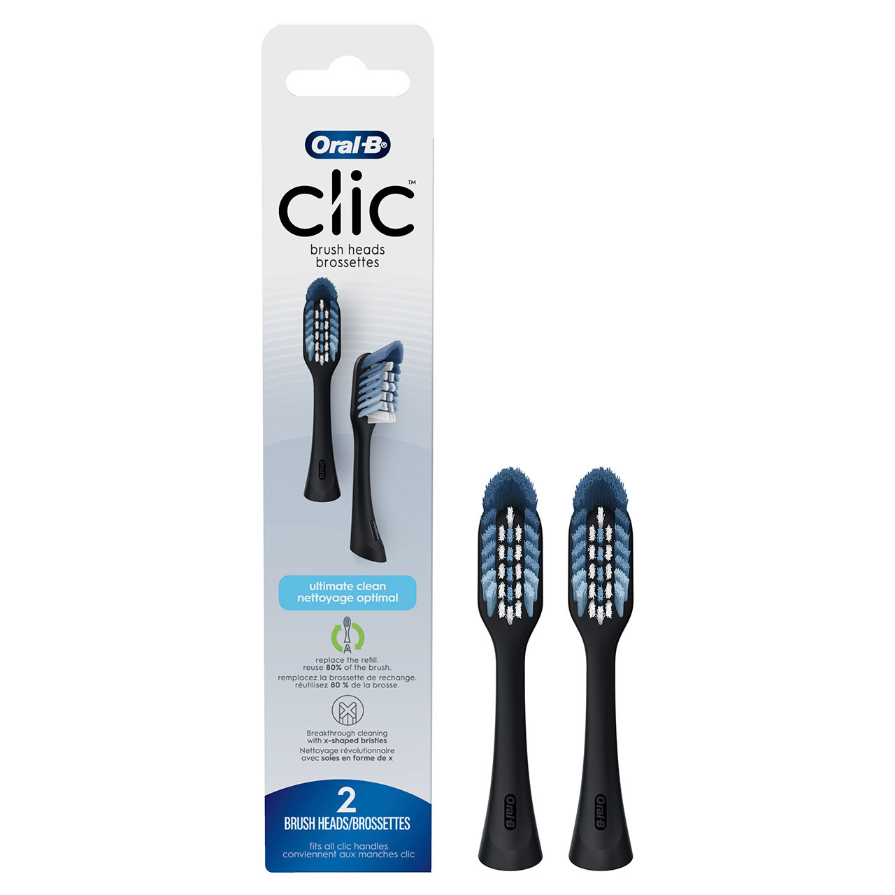 Oral-B Clic Toothbrush Whitening Others Brush Heads Black | AU_OB20192