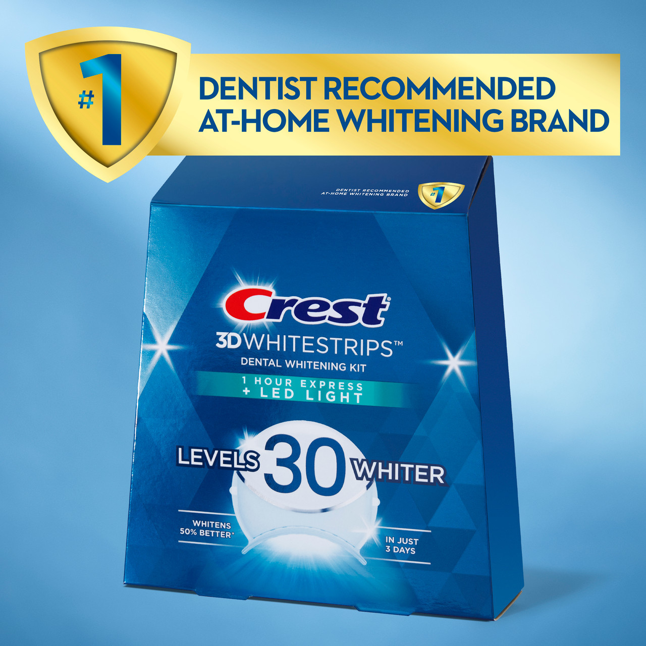 Oral-B Crest 3DWhitestrips Dental Whitening Kit 1 Hour Express + LED Accessories Light | AU_OB78583