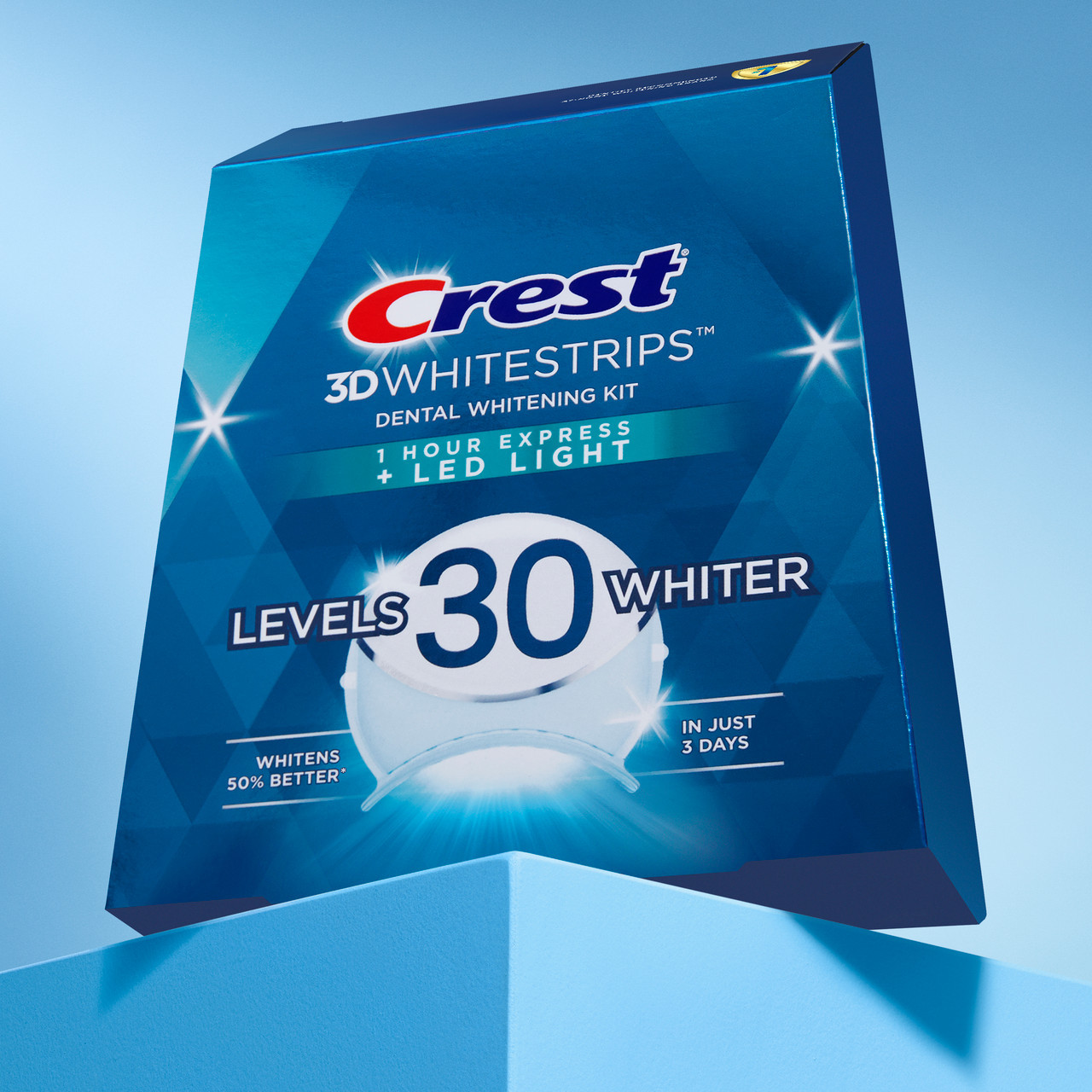 Oral-B Crest 3DWhitestrips Dental Whitening Kit 1 Hour Express + LED Accessories Light | AU_OB78583