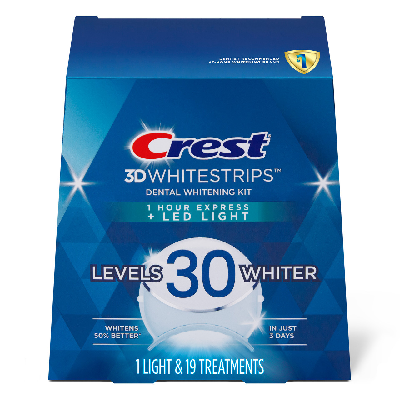 Oral-B Crest 3DWhitestrips Dental Whitening Kit 1 Hour Express + LED Accessories Light | AU_OB78583